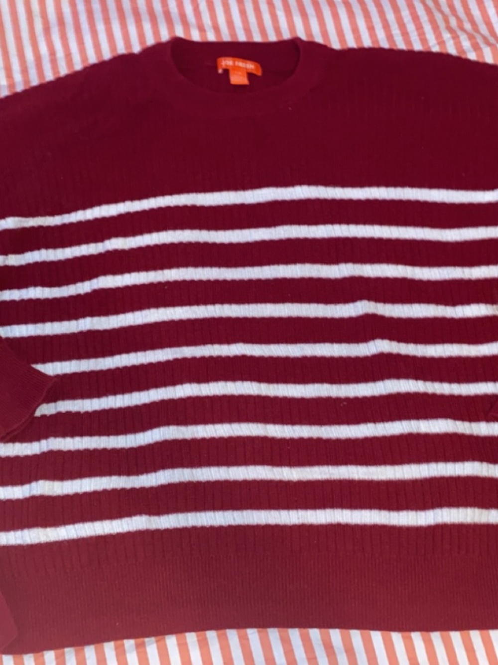 Women’s Large Red and White Winter Sweater